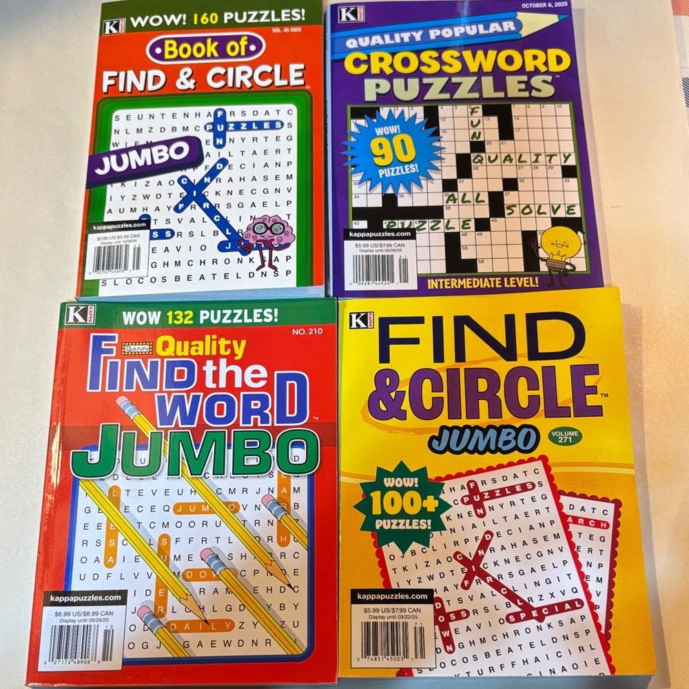 Kappa Puzzle Book Collection - Red, Yellow, Purple, Green
